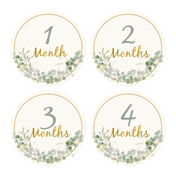 Одеяло за отбелязване на месеците на бебето с месечни стикери (материал: картон, стил: карикатура, готов за подарък)