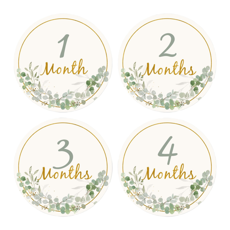 Одеяло за отбелязване на месеците на бебето с месечни стикери (материал: картон, стил: карикатура, готов за подарък)