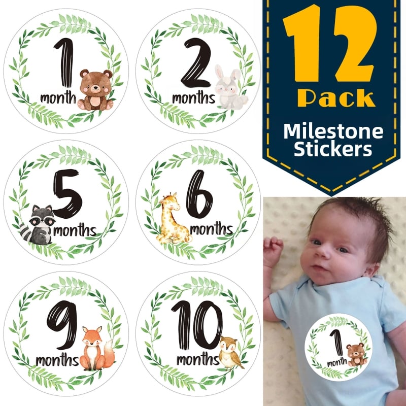 Одеяло за отбелязване на месеци със стикери за снимки, хартиени изделия; персонализируемо с печатано лого; лицензиран частен етикет; подходящо за новородени и бъдещи майки