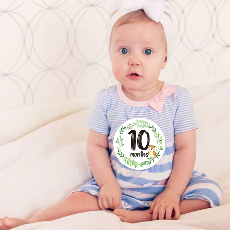 Одеяло за отбелязване на месеци със стикери за снимки, хартиени изделия; персонализируемо с печатано лого; лицензиран частен етикет; подходящо за новородени и бъдещи майки