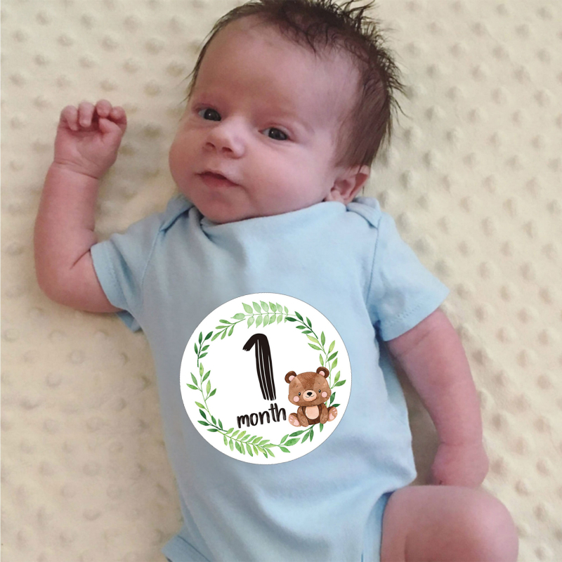 Одеяло за отбелязване на месеци със стикери за снимки, хартиени изделия; персонализируемо с печатано лого; лицензиран частен етикет; подходящо за новородени и бъдещи майки