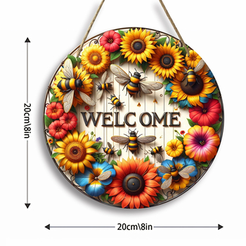 Ξύλινο σήμα πόρτας με μέλισσα από τη Zixun — ξύλο, εκτύπωση, έτοιμο για δώρο; κατάλληλο για γενέθλια και μετακόμιση