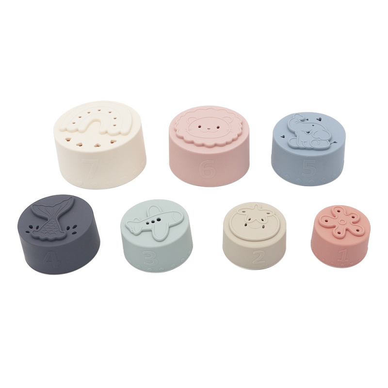 Mirake Bērnu Silikona Saliekamās Krūzītes – Izglītojoši Žāvējami Bloki, Vecuma 0–2 gadi, Iepakojums Konfekšu Maisiņā, Rudens 2024 Izlaidums