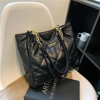 Чанта Tote за жени, PU материя, урбан стил, хоризонтална квадратна форма, цип за отваряне, двойни презрамки