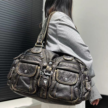 PU Tote торба, винтидж стил, цип за затваряне, вътрешна преграда с цип, вътрешен слой