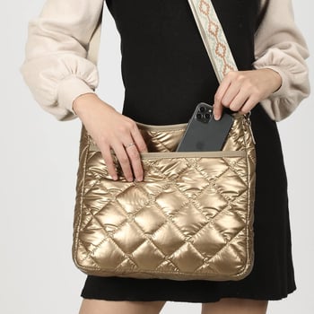 Чанта-кофа за рамо, градски стил, дайвинг платно, вертикална квадратна форма, с цип за затваряне, вътрешен джоб с цип и джоб за ID