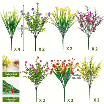 Dirbtinis plastikinis augalas, 16 grupių, lauko naudojimui; medžiaga: plastikas; gamyba: injekcinis liejimas; paskirtis: vestuvės, lauko erdvės, fotografijos rekvizitas, namų dekoras