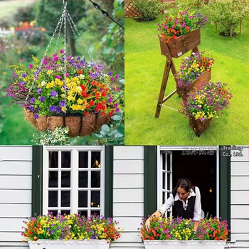 Dirbtinis plastikinis augalas, 16 grupių, lauko naudojimui; medžiaga: plastikas; gamyba: injekcinis liejimas; paskirtis: vestuvės, lauko erdvės, fotografijos rekvizitas, namų dekoras