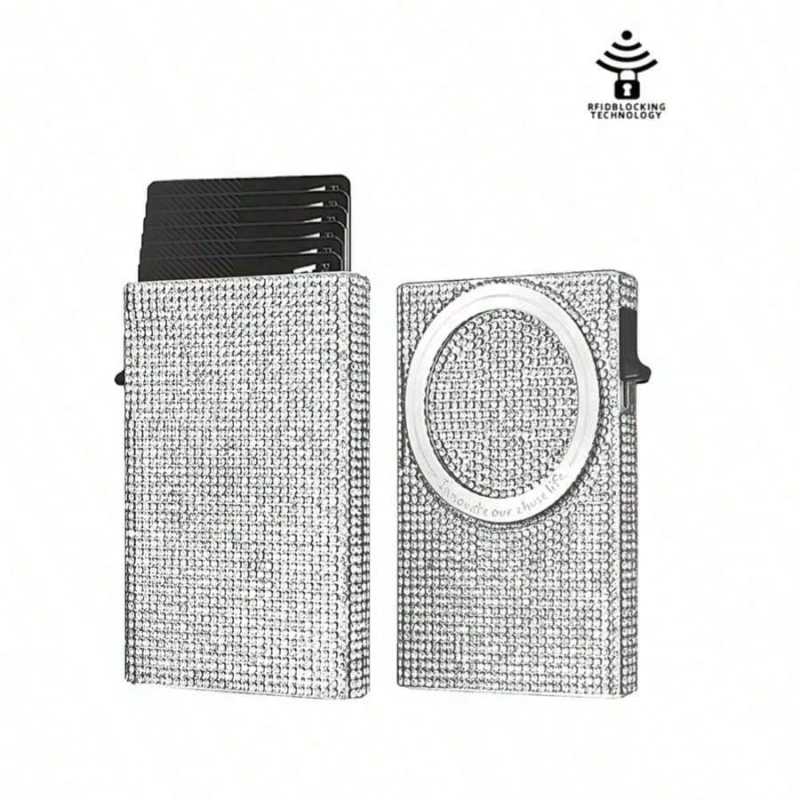 Alumínium ötvözetből készült kártyatartó RFID-védelemmel – ultra vékony, oldalsó tolómechanizmus