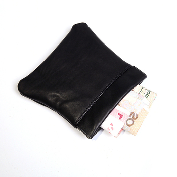 Baorui valódi bőrből készült érmés pénztárca, juhbőr, 1 hajtás, bélés nélkül, városi stílus