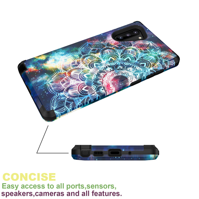 Θήκη πλάτης για Samsung Note10/Note10 Plus, σιλικόνη + PC, σετ τριών μερών, αντίσταση σε πτώσεις, σχέδιο λωτού