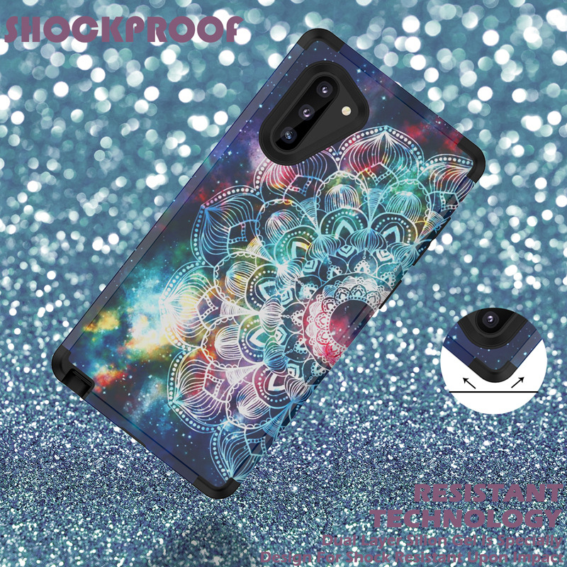 Θήκη πλάτης για Samsung Note10/Note10 Plus, σιλικόνη + PC, σετ τριών μερών, αντίσταση σε πτώσεις, σχέδιο λωτού