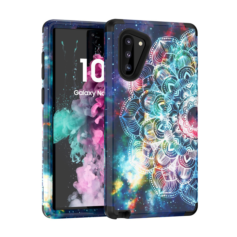 Θήκη πλάτης για Samsung Note10/Note10 Plus, σιλικόνη + PC, σετ τριών μερών, αντίσταση σε πτώσεις, σχέδιο λωτού