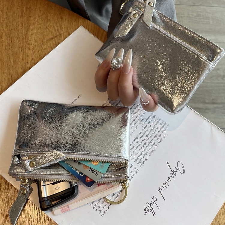 Iš tikros odos monetų piniginė su užtrauktuku, didelė talpa, kortelių kišenė, moterų kasdieniam stiliui