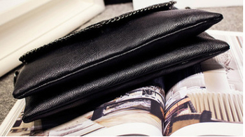 PU кожена дамска чанта за рамо, хоризонтално квадратна форма, цип за затваряне, с вътрешни джобове, стил уличен тренд