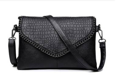 PU кожена дамска чанта за рамо, хоризонтално квадратна форма, цип за затваряне, с вътрешни джобове, стил уличен тренд