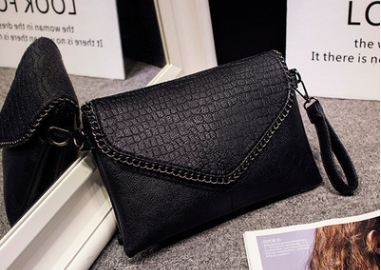 PU кожена дамска чанта за рамо, хоризонтално квадратна форма, цип за затваряне, с вътрешни джобове, стил уличен тренд