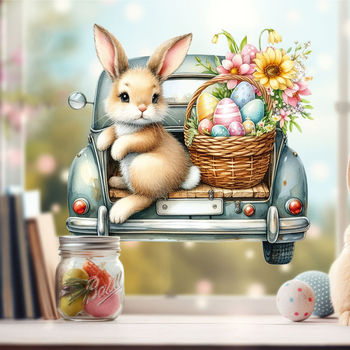 Αυτοκόλλητο αυγού Πάσχα με Λαγουδάκι για Υπνοδωμάτιο και Μπαλκόνι, PVC, αυτοκόλλητο, Μοντέρνο Μινιμαλιστικό Στυλ, 1 τεμάχιο