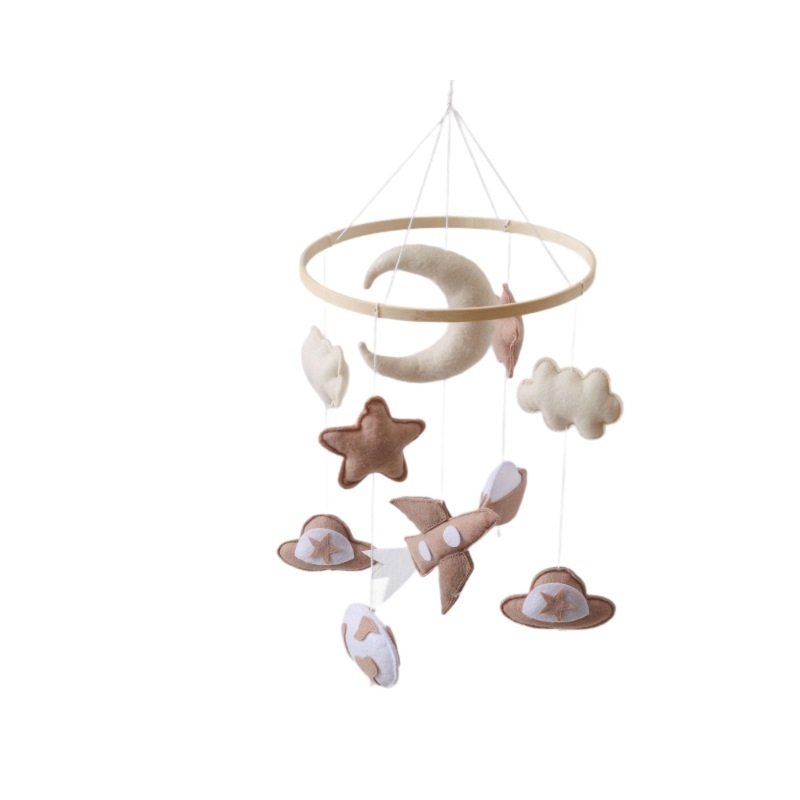 Звънче за креватче от плат за бебета и деца на възраст 4–6 години — успокоява и подпомага съня; опаковка: картонена кутия