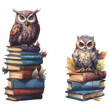 PVC αυτοκόλλητο τοίχου – αδιάβροχο σχέδιο με κουκουβάγια σε cartoon στιλ για σαλόνι, υπνοδωμάτιο ή μελέτη, 1 τεμάχιο, χαριτωμένο ζωικό μοτίβο