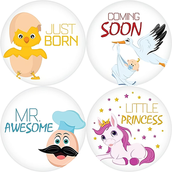 Реквизити за снимки на бебешки постижения и паметни стикери за бременност – карикатурен стил, медни стикери върху хартия