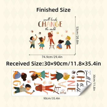 Διακοσμητικό αυτοκόλλητο τοίχου – μοτίβο ουράνιο τόξο, PVC υλικό, BRUP/Bolan Youpin, για σαλόνι, υπνοδωμάτιο και είσοδο, στυλ καρτούν, επίπεδη επιφάνεια