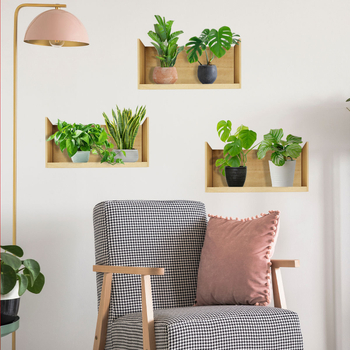 PVC Graffiti falikép, 3 darabos növényi dekoráció, nappaliba és hálószobába, modern minimalista stílus