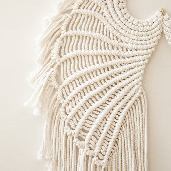 Κρεμαστό τοίχου - χειροποίητα φτερά αγγέλου από βαμβακερά νήματα, υφαντό ταπισερί, αγροτικού στυλ, κατασκευασμένο στο Yiwu