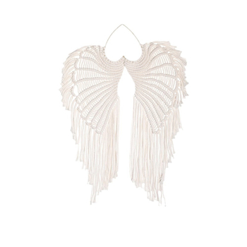 Κρεμαστό τοίχου - χειροποίητα φτερά αγγέλου από βαμβακερά νήματα, υφαντό ταπισερί, αγροτικού στυλ, κατασκευασμένο στο Yiwu