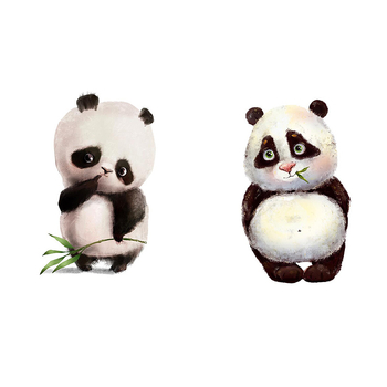 Αυτοκόλλητο τοίχου - 2 τεμάχια, γκράφιτι με αρκούδα σε καρτούν, αδιάβροχο PVC, κατάλληλο για γυάλινα παράθυρα και πόρτες, σαλόνι και υπνοδωμάτιο, μοντέρνος επίπεδος σχεδιασμός