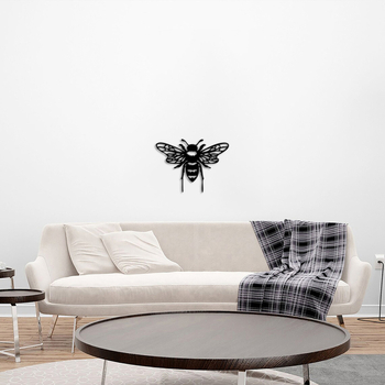 Μεταλλική διακοσμητική γλυπτή τοίχου με μέλισσα για εσωτερικούς και εξωτερικούς χώρους | ζωικό θέμα | (Υλικό: σίδηρος; Στυλ: μοντέρνο μινιμαλιστικό; Κατάλληλο για οικία, κήπο, γραφείο)
