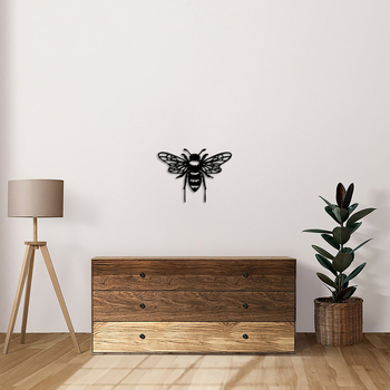 Μεταλλική διακοσμητική γλυπτή τοίχου με μέλισσα για εσωτερικούς και εξωτερικούς χώρους | ζωικό θέμα | (Υλικό: σίδηρος; Στυλ: μοντέρνο μινιμαλιστικό; Κατάλληλο για οικία, κήπο, γραφείο)