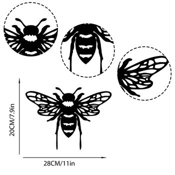 Μεταλλική διακοσμητική γλυπτή τοίχου με μέλισσα για εσωτερικούς και εξωτερικούς χώρους | ζωικό θέμα | (Υλικό: σίδηρος; Στυλ: μοντέρνο μινιμαλιστικό; Κατάλληλο για οικία, κήπο, γραφείο)