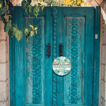 Qi Hao Ξύλινο κυκλικό μενταγιόν καλωσορίσματος για εξωτερική διακόσμηση σπιτιού