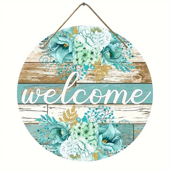 Qi Hao Ξύλινο κυκλικό μενταγιόν καλωσορίσματος για εξωτερική διακόσμηση σπιτιού