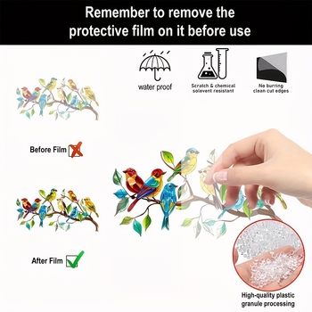 Ακρυλικό διακοσμητικό τοίχου με πουλί και μοτίβο κλαδιού – φινίρισμα εκτύπωσης, μάρκα Wisely, μοτίβο πουλί, στυλ προσωπικής τάσης