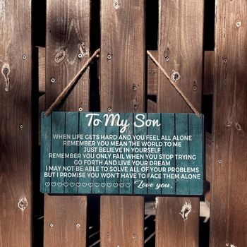 Ξύλινο σήμα με το σλόγκαν \\\