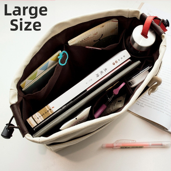 Τσάντα αποθήκευσης από καμβά, πολυλειτουργική, με σχέδιο γραμμάτων για μαθητές; επένδυση από καμβά; αστικός μινιμαλισμός; unisex