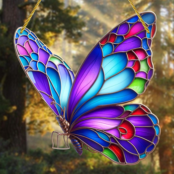 Ακρυλικό πεταλούδα διακοσμητικό κρεμαστό για τοίχο και παράθυρο, οικιακή διακόσμηση, βαμμένο με ψεκασμό, ρετρό στυλ, μοτίβο Ημέρα Ανεξαρτησίας, Άνοιξη 2024.