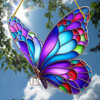 Ακρυλικό πεταλούδα διακοσμητικό κρεμαστό για τοίχο και παράθυρο, οικιακή διακόσμηση, βαμμένο με ψεκασμό, ρετρό στυλ, μοτίβο Ημέρα Ανεξαρτησίας, Άνοιξη 2024.