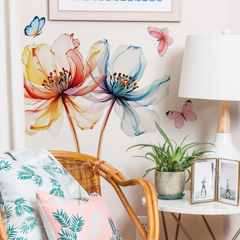 KM PVC αυτοκόλλητα τοίχου, 1 τεμάχιο, φυτά και λουλούδια, μοντέρνο μινιμαλιστικό επίπεδο σχέδιο