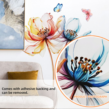 KM PVC αυτοκόλλητα τοίχου, 1 τεμάχιο, φυτά και λουλούδια, μοντέρνο μινιμαλιστικό επίπεδο σχέδιο