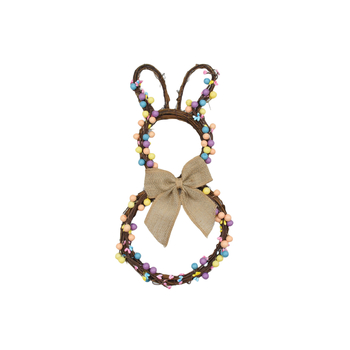 Γιρλαντα με λαγουδάκι του Πάσχα σε δαχτυλίδι — Ξύλινο, Kaiji, έτοιμο για δώρο, άνοιξη διακόσμηση (Μη εισαγόμενο; Συσκευασία: Opp bag)