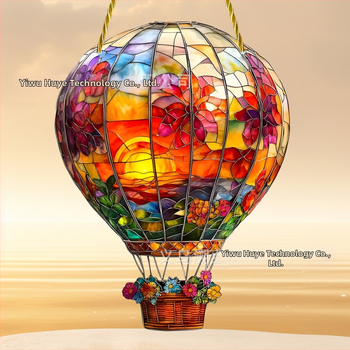 Χρωματιστός 2D ακρυλικός κρεμαστός με αερόστατο για διακόσμηση τοίχου και παραθύρου