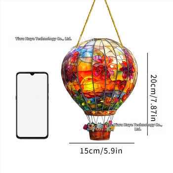 Χρωματιστός 2D ακρυλικός κρεμαστός με αερόστατο για διακόσμηση τοίχου και παραθύρου