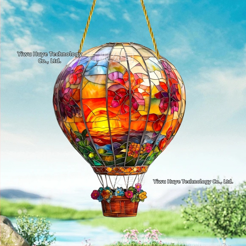 Цветна 2D акрилна висулка с балон за стенна и прозоречна декорация