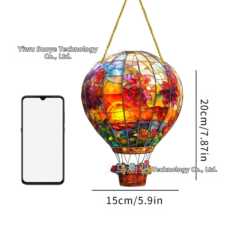 Χρωματιστός 2D ακρυλικός κρεμαστός με αερόστατο για διακόσμηση τοίχου και παραθύρου