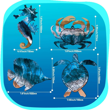 Fanyi Ξύλινο κρεμαστό διακοσμητικό τοίχου με θαλάσσια ζωή για το σπίτι