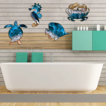 Fanyi Ξύλινο κρεμαστό διακοσμητικό τοίχου με θαλάσσια ζωή για το σπίτι