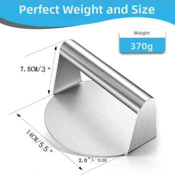 Πρέσσα κρέατος με λαβή σιλικόνης, στρογγυλός σχεδιασμός, από ανοξείδωτο χάλυβα 304 (πρέσα κιμά; εργαλείο κουζίνας; δυνατότητα εξατομίκευσης)